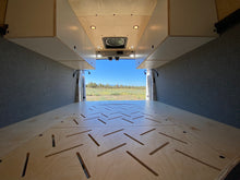 Load image into Gallery viewer, Transit 148" EXT - Lofted Bed with Garage / Systems Cabinets