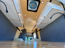 Load image into Gallery viewer, Transit 148" EXT - Lofted Bed with Garage / Systems Cabinets