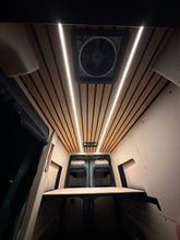 Load image into Gallery viewer, Sprinter 144" - Slatted Bamboo Ceiling with LED Strips - Swell Van Co.
